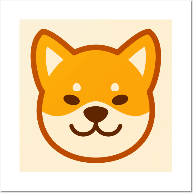 Gold Shiba: Eyes open smile Wall Art by Red Wolf